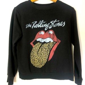 Rolling Stones Black Leopard Logo Crewneck Sweatshirt XS